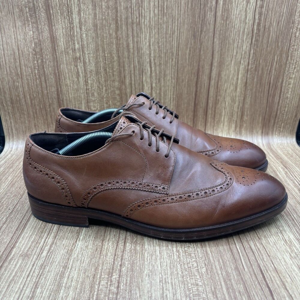 Cole Haan‎ Harrison Wingtip Oxford Dress Shoes Men 12M British Tan Leather